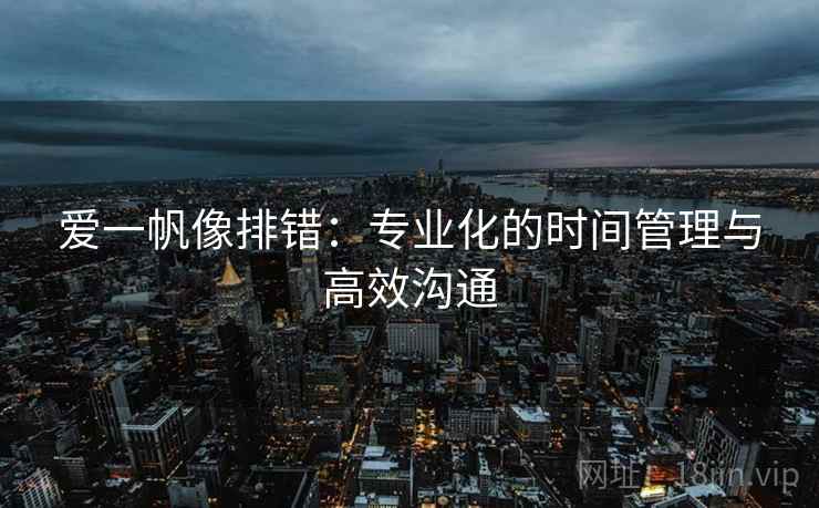爱一帆像排错：专业化的时间管理与高效沟通