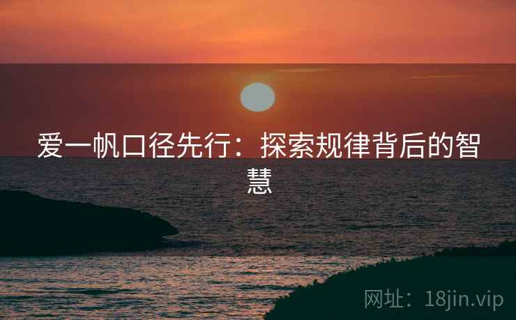 爱一帆口径先行：探索规律背后的智慧
